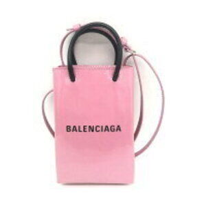 Balenciaga Shopping Phone Holder Shoulder Bag Pink Glitter